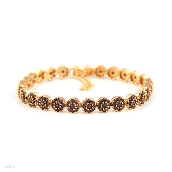 CUTE GOLD CHOCOLATE FLOWER BRACELET