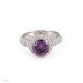RING ZIRCON SOLIT PAVE BEZEL LUX-SILVER-PURPLE