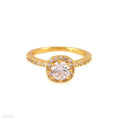 CLASSY SQUARE HALO GOLD RING