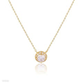 GLEAMING HALO CIRCLE GOLD PENDANT