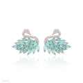 EARRING SWAN 2TONE ZC SILVER-TURQUOISE