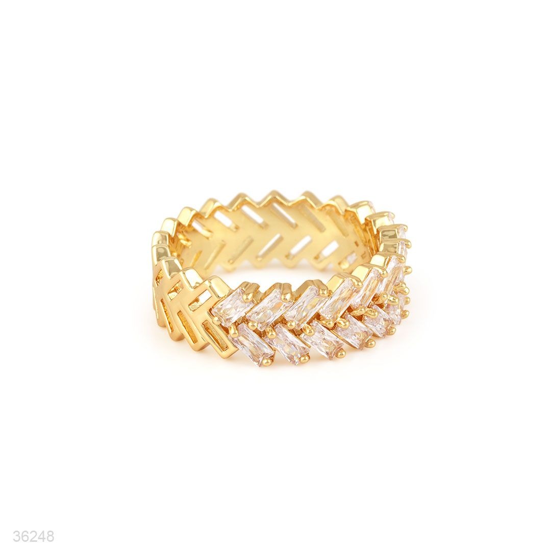 RING BAGUET ZIRCON BAND GOLD