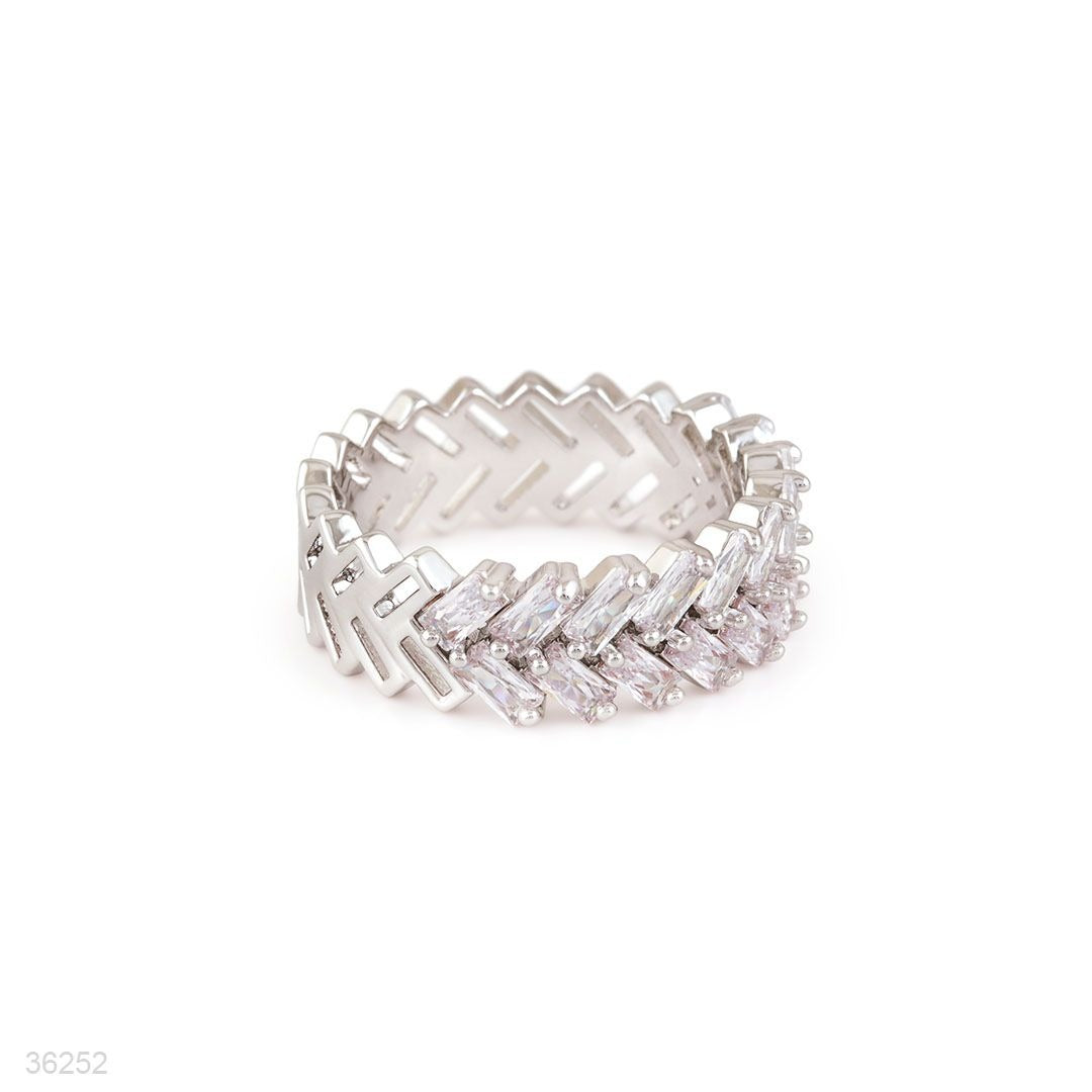 RING BAGUET ZIRCON BAND SILVER