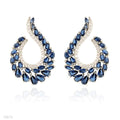 CLASSY WAVE WREATH BLUE EARRINGS