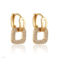 SQUARE CLIP GOLD EARRINGS