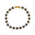 STYLISH TRI-CIRCLE BLUE TENNIS BRACELET