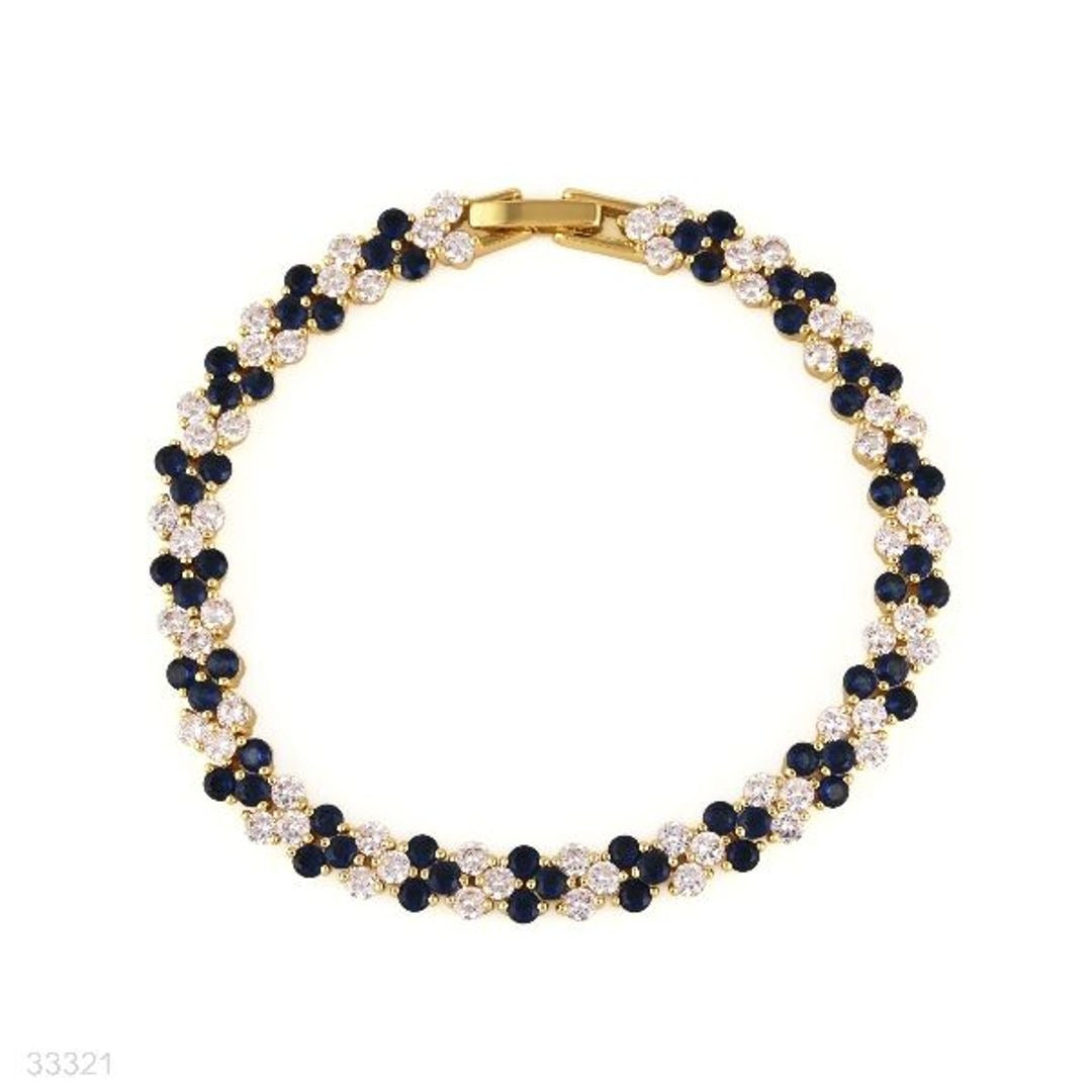 STYLISH TRI-CIRCLE BLUE TENNIS BRACELET