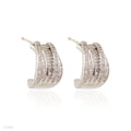 CLAW SHAPED FANCY XIRCON SILVER EARRINGS