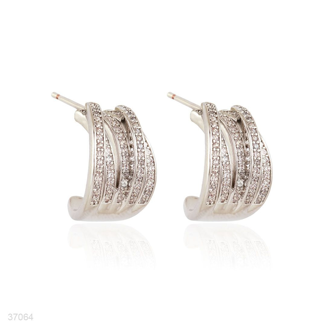 CLAW SHAPED FANCY XIRCON SILVER EARRINGS