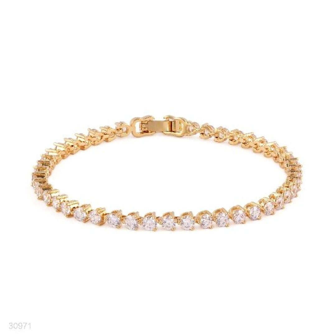 GRACEFUL ROUND GOLD TENNIS BRACELET