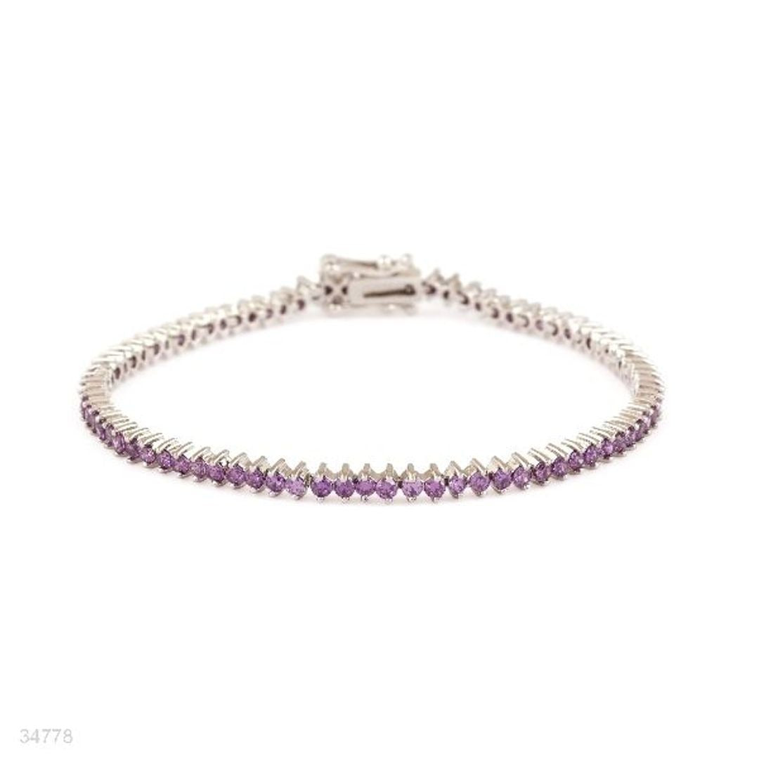 DELICATE FEMININE ROUND LAVENDER TENNIS BRACELET