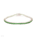 DELICATE FEMININE ROUND GREEN TENNIS BRACELET