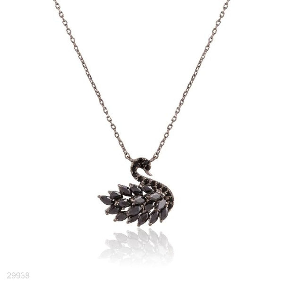 GRACEFUL BLACK SWAN PENDANT