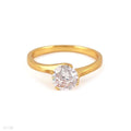 ELEGANT FEMININE SOLITAIRE GOLD RING