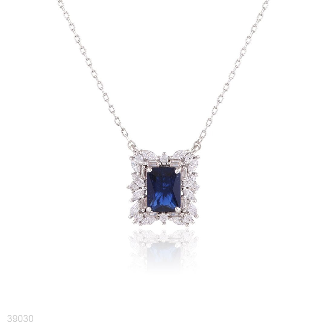PENDANT 3A ZIRCON FANCY LUX-SILVER-BLUE