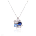 PENDANT 2 COLOR FLOWER LUX ZC-SILVER-BLUE-LIGHT BLUE