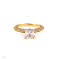 RING ASSCHER ZIRCON LUX-GOLD-CLEAR