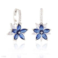 DELIGHTFUL FLOWER CLIP BLUE EARRINGS