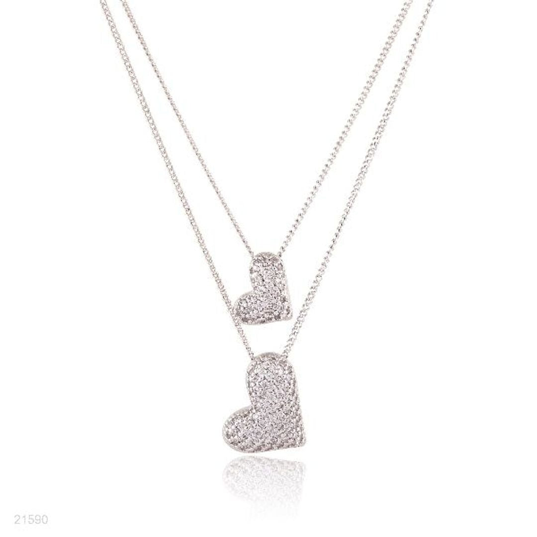 PENDANT 2 ZC HEARTS LUX88-SLVR-CLEAR