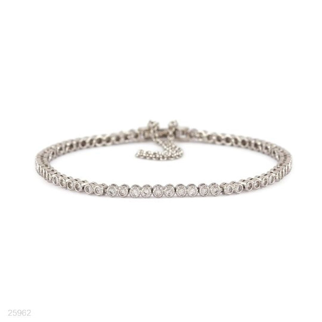 GRACEFUL ROUND CHAMPAGNE TENNIS BRACELET