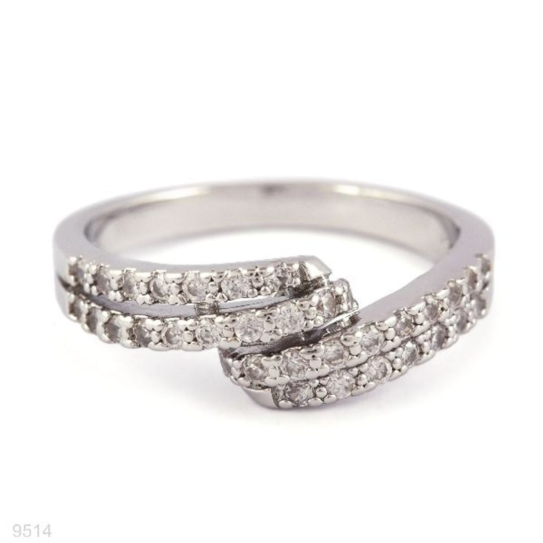 STYLISH DOUBLE OVERLAP SILVER RING