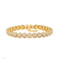 SHIMMERING MICROPAVED ROUND PODS GOLD BRACELET