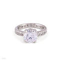 SPARKLING ROUND SOLITAIRE SILVER RING