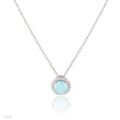 DREAMY ICED TURQUOISE CIRCLE PENDANT