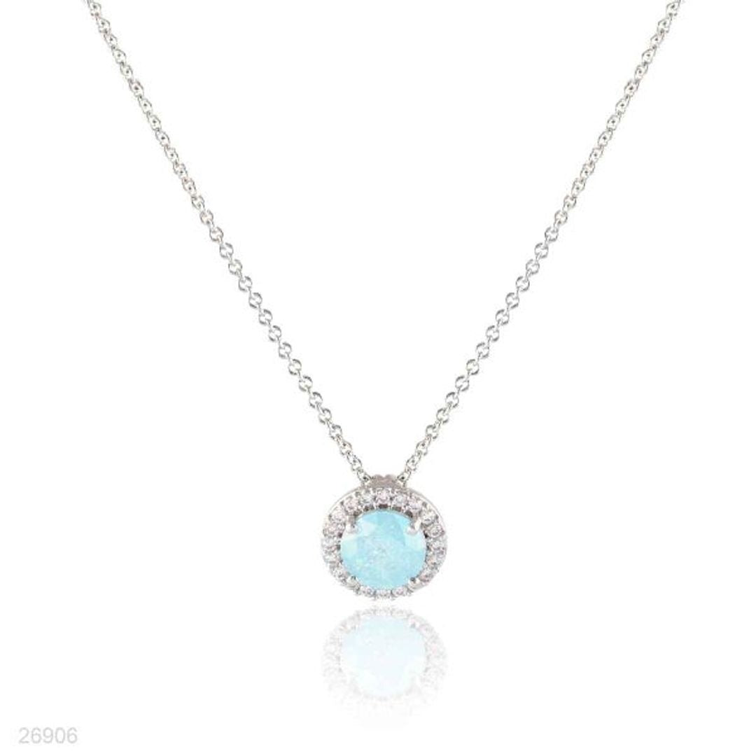 DREAMY ICED TURQUOISE CIRCLE PENDANT